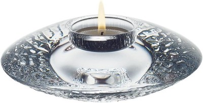 Orrefors Discus Clear Votive Large, Crystal Candle Holder