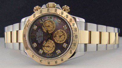 Rolex Daytona Black Mother of Pearl Diamond 116523 Rehaut WATCH CHEST