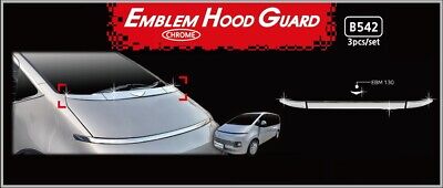 Emblem Hood Guard Chrome Silver 3Pcs B542 for Hyundai Staria Van 2022~2024