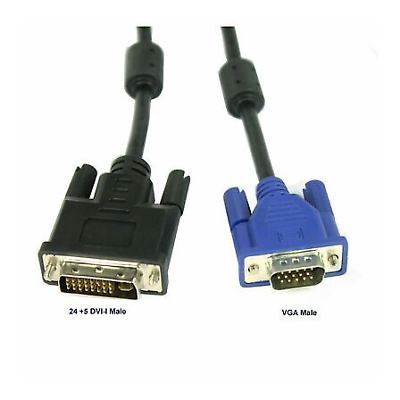5 feet Dual Link DVI-I (24+5 pin) Male to VGA Male Cable Adapter Black | eBay 5 feet Dual Link DVI-I (24+5 pin) Male to VGA Male Cable Adapter Black | eBay