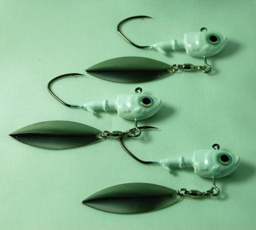 5 Jig Bucktail Smiling Bill – Bianco 3/4 Oz – Esca Per Striper, Fluke, Snook, Redfish