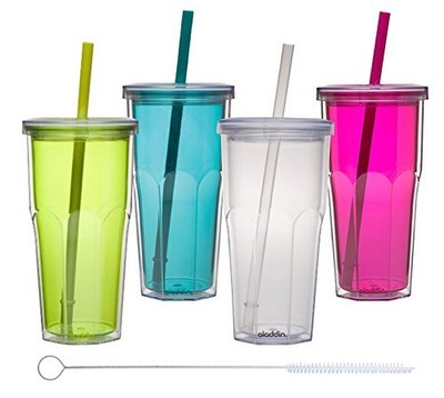 UPC 753807154338 product image for Aladdin 4 Pack Insulated Cold To Go Tumbler 20oz Includes Zippy Straw Cleaner | upcitemdb.com