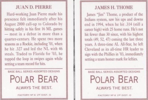 2003 Topps 205 - Jim Thome Juan Pierre #TF51