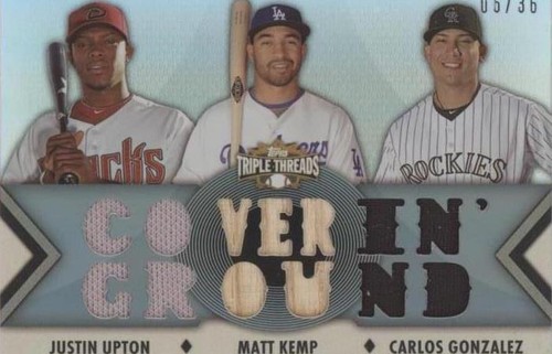 2012 Topps Triple Threads - Carlos Gonzalez Justin Upton Matt Kemp #TTRC-50