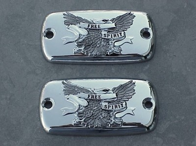 Honda Valkyrie Goldwing Gold Wing VTX1800 VTX 1800 CHROME EAGLE RESERVOIR CAPS