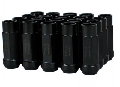 Godspeed New Type 3-X 55mm Steel Open End Lug Nuts 20 pcs. Set M12 X 1.5 Black