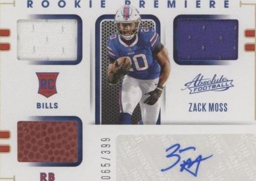 Zack Moss 2024 Panini Phoenix~ Blue Fade /249 & Silver Wave