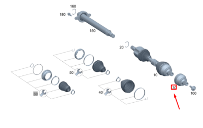 MB GLA H247 AMG Front Shaft Outer Constant-Veloc. Joint 