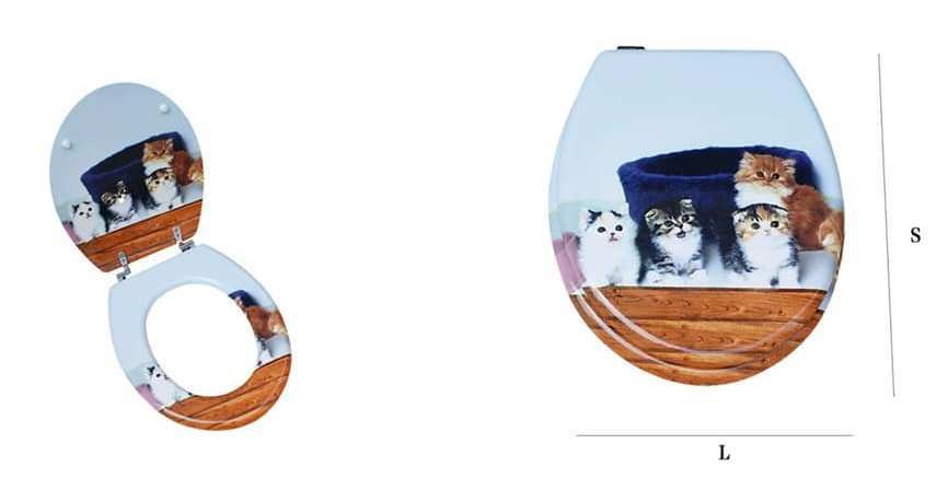 CopriWater Copri Water Sedile WC Bagno Universale Cerniere Acciaio Gattini dfh