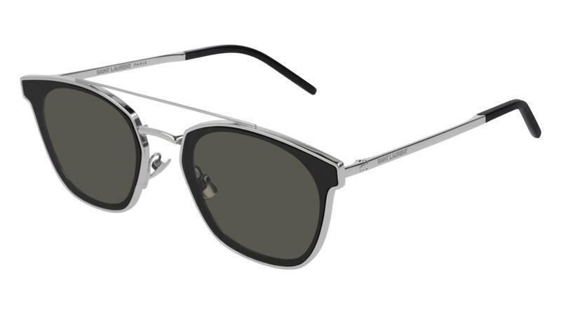 Pre-owned Saint Laurent Sl 28 Metal Silver Black/grey (005 Wd) Sunglasses In Gray
