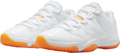 Pre-owned Jordan 11 Retro Low Women's White Bright Citrus Sneakers Ah7860-139 In White/bright Citrus