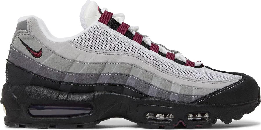 

Мужские кроссовки Nike Air Max 95 Dark Beetroot Red Pearl Grey Black White DQ9001-001 10,5, Серый, Nike Air Max 95