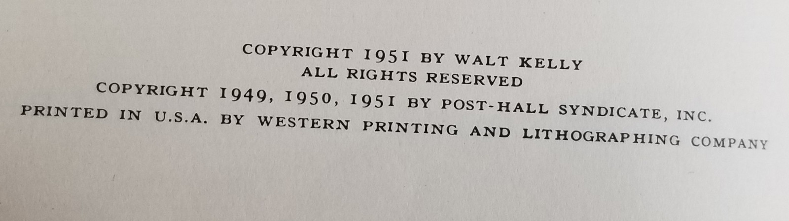 POGO, Walt Kelly, 1st printing , First Pogo 1951 RARE Upside Down Printing error