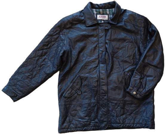 JOFAMA black leather jacket vintage size 42 unisex women