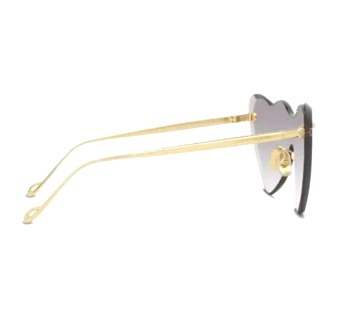 Pre-owned Loewe Lw 40087u 30b Gold W/grey Heart Gradient Lens Authentic Sunglasses 150-0 In Gray