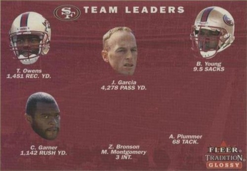 2001 Fleer Tradition Glossy Bryant Young Charlie Garner Jeff Garcia #399