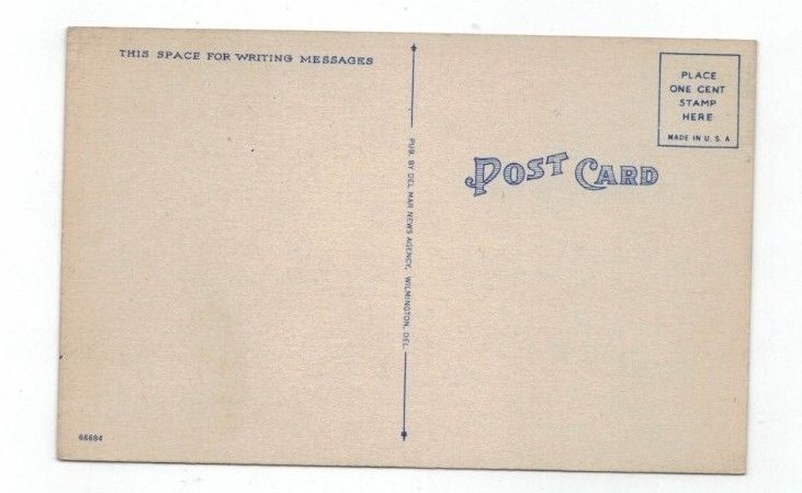 DE Wilmington Beach Delaware linen post card DuPont Carrillon Tower