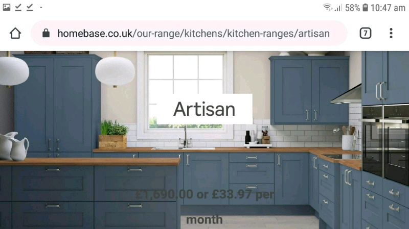 Copperbridge Homebase Kitchen Artisan Peacock Blue Dresser