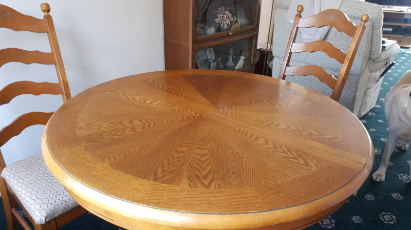 Solid oak dining table and chairs | in Market Weighton, North Yorkshire