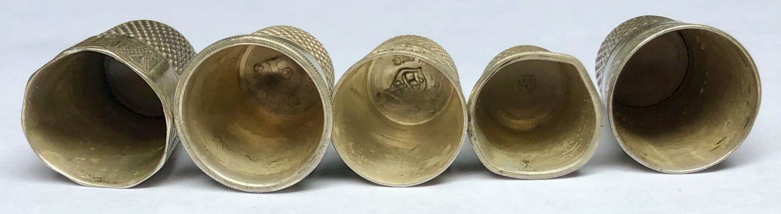 Lot of 10 Vintage Sterling Silver .925 Sewing Thimbles Hallmarks Holes 41.4 g