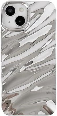 for iPhone 15 Case,Water Ripple Pattern Curly Wave Shape Soft Compatible with iP