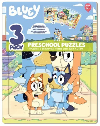 Bluey 3 Pack Preschool Puzzles