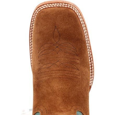 Pre-owned Durango Men's 13" Prca Collection Roughout Western Boot Whiskey Tobacco/aqua - D In Brown