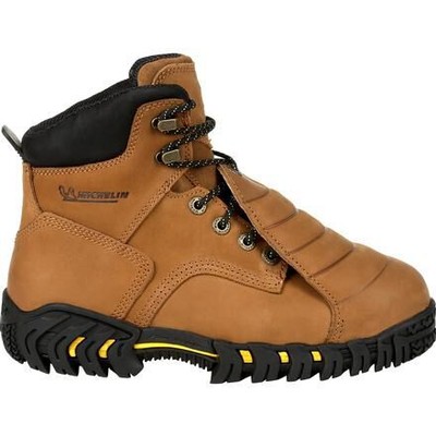 Pre-owned Michelin Men's 6" Sledge Steel Toe External Metatarsal Guard Work Boot Brown - X