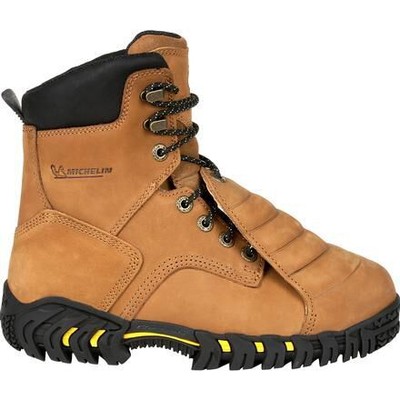 Pre-owned Michelin Men's 8" Pilot Sledge Steel Toe External Metatarsal Guard Work Boot In Brown
