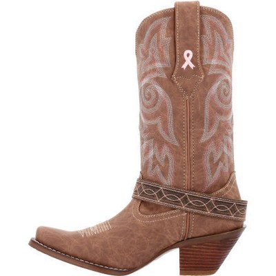 Pre-owned Durango Women's 12" Crush™ By ® Benefiting Stefanie Spielman Western In Sepia Blush
