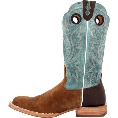 Pre-owned Durango Men's 13" Prca Collection Roughout Western Boot Whiskey Tobacco/aqua - D In Brown
