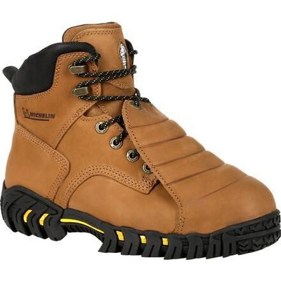 Pre-owned Michelin Men's 6" Sledge Steel Toe External Metatarsal Guard Work Boot Brown - X