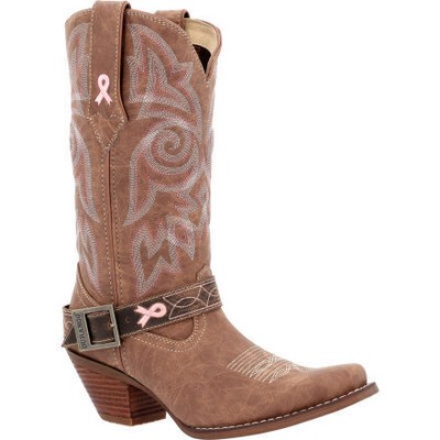 Pre-owned Durango Women's 12" Crush™ By ® Benefiting Stefanie Spielman Western In Sepia Blush