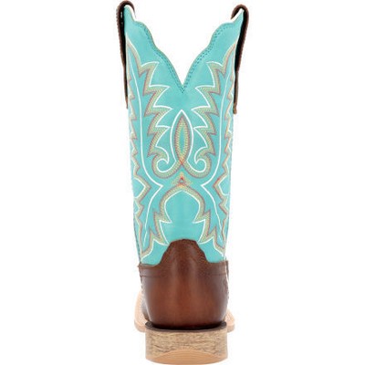 Pre-owned Durango Women's 12" Lady Rebel Pro Pull On Western Boot Bay Brown/arctic Blue -