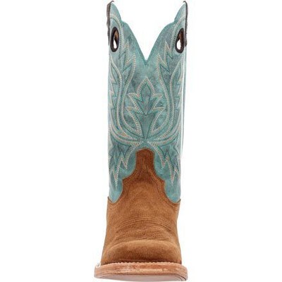 Pre-owned Durango Men's 13" Prca Collection Roughout Western Boot Whiskey Tobacco/aqua - D In Brown