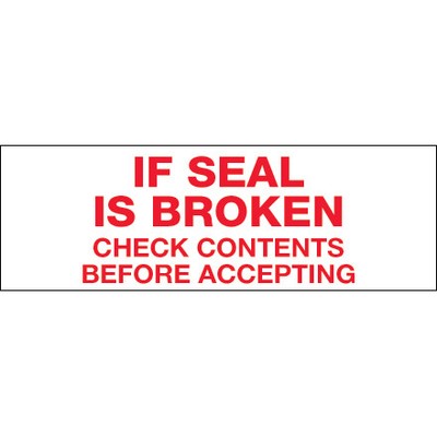 2'' x 110 yds. Tape Logic? 'Broken Seal' Printed Tape 2.2 Mil 6 Rls/Case