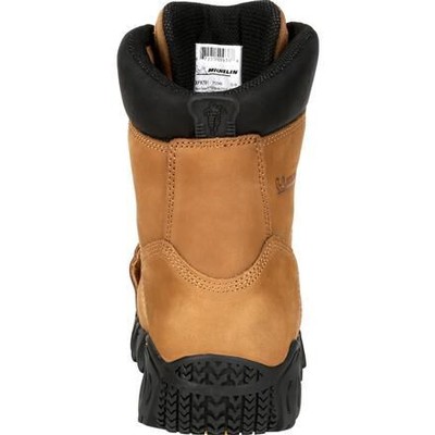 Pre-owned Michelin Men's 8" Pilot Sledge Steel Toe External Metatarsal Guard Work Boot In Brown