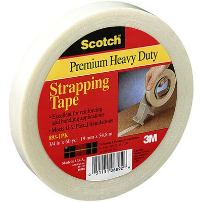 3/4'' x 60 yds. 3M? 893 Strapping Tape 6 Mil 12 Rls/Case
