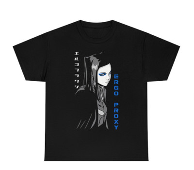 Unisex Ergo Proxy Anime T-Shirt, Re-l Mayer Manga Waifu Graphic Tee Shirt