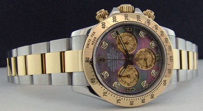 Rolex Daytona Black Mother of Pearl Diamond 116523 Rehaut WATCH CHEST