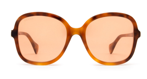 Pre-owned Gucci Gg1178s-004-56 Havana Havana Orange