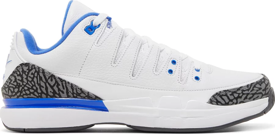 

Мужские кроссовки Nike Zoom Vapor AJ3 White Racer Blue Black Cement DV9367-100 11, Белый, Nike Zoom Vapor