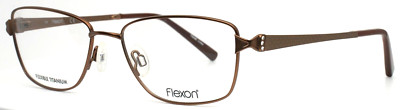 FLEXON Lana 210 Brown Womens Semi Cat Eye Full Rim Eyeglasses 55-17-135 B:36