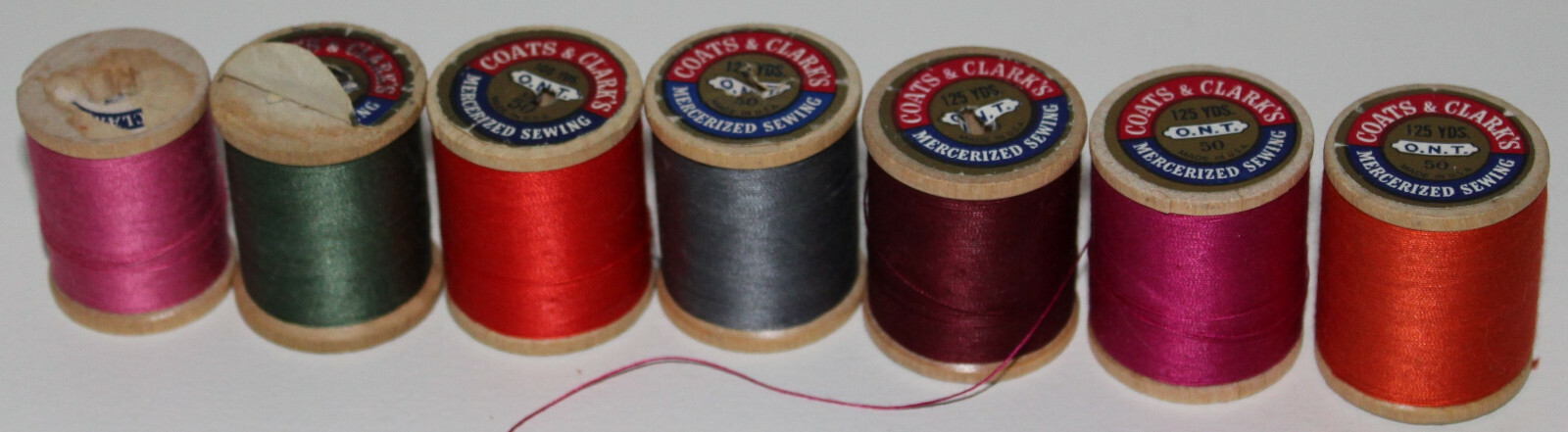 48 Wooden Spools Vintage Sewing Thread, Coats & Clark, Lily, Belding, Star