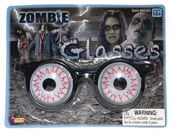 ::Funny 3-D GLASSES Bloodshot Eyeball Eyes Scary Costume Joke Nerd Goggles Dork