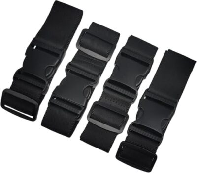 Luggage Straps to Add a Bag - 4 Straps Black - Adjustable Travel Buckle to Ad...