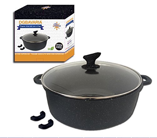 Tegame 32cm Rotondo Alto In Pietra Antiaderente Ad Induzione Con Coperchio sus