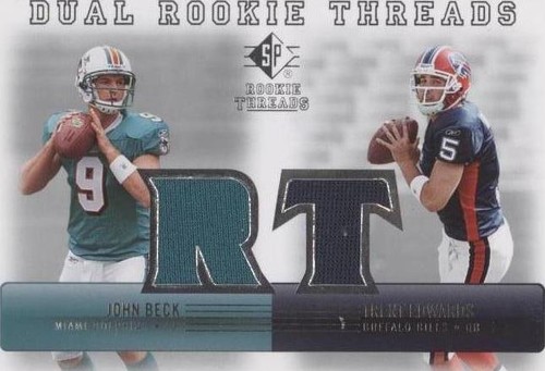2007 SP Rookie Threads John Beck Trent Edwards #DRT-BE