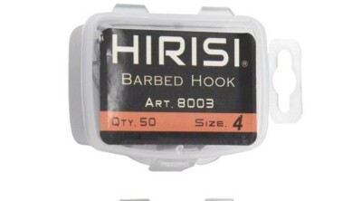 Hirisi 50Pcs High-Carbon Steel Barbed Carp Fishing Hooks Size 4