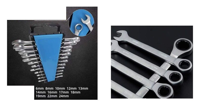 Kit Set Chiavi Combinate Inglesi da 12 PZ Acciaio Chrome Vanadium Bricolage cir